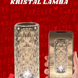 Mey İthalat® Sevgililer Günü İçin Hediye Kristal Lamba Sevgiliye Hediye USB Şarjlı Gece Lambası