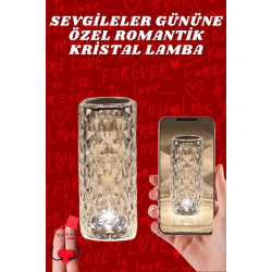 Mey İthalat® Sevgililer Günü İçin Hediye Kristal Lamba Sevgiliye Hediye USB Şarjlı Gece Lambası