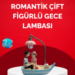 Mey İthalat® Sevgililer Günü İçin Romantik Çift Figürlü Dekoratif Gece Lambası