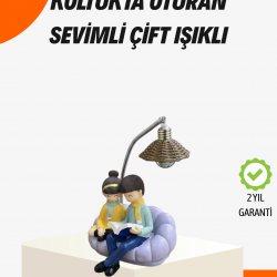 Mey İthalat® Sevgiliye Özel Çift Figürlü LED Masa Lambası Okuyan Çift Tasarım
