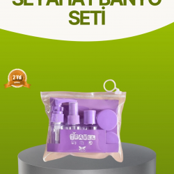 Mey İthalat® Seyahat Banyo Seti 5 Parça Şeffaf Taşıma Çantalı 30 ml