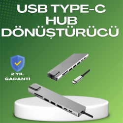Mey İthalat® Seyahat Dostu 8‑in‑1 Hub – Şarj & Veri & Video & Ağ için Eksiksiz Çözüm