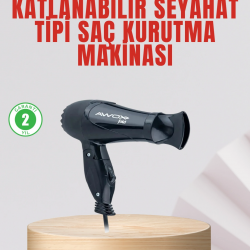 Mey İthalat® Seyahat Tipi Saç Kurutma Makinesi Katlanabilir Hafif Yapı