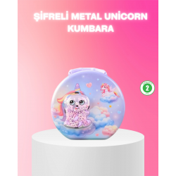 Mey İthalat® Şifreli Çocuk Para Kasası Metal Gövdeli Güvenli Kutu