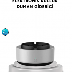 Mey İthalat® Sigara Dumanı ve Koku Giderici Hava Temizleyici Küllük – 2 Katmanlı Filtreli, USB Şarjlı