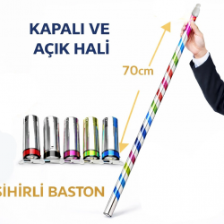 Mey İthalat® Sihirli Açılır Baston – Mendilden Bastona İlizyon Oyunu (70 cm)