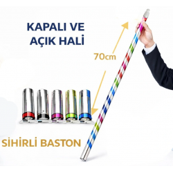 Mey İthalat® Sihirli Açılır Baston – Mendilden Bastona İlizyon Oyunu (70 cm)