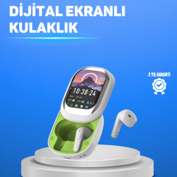 Mey İthalat® Şık Tasarımlı Siyah Beyaz Kablosuz Kulaklık Çoklu Dil Destekli