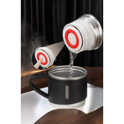 Mey İthalat® Şık ve Dayanıklı 3 Bardaklı Termos Seti Uzun Süre Isı Koruma Özellikli