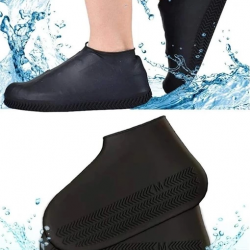Mey İthalat® Silikon Ayakkabı Kılıfı Kaymaz Su Kir Geçirmez   M Beden Siyah