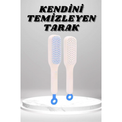 Mey İthalat® Silikon Yumuşak Sıkı Dişli Sihirli Geri Çekilebilir Tarak Kendini Temizleyen Saç Fırçası