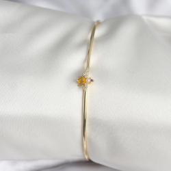 Mey İthalat® Sinek Figürlü Gold Renk Pirinç Kadın Bileklik