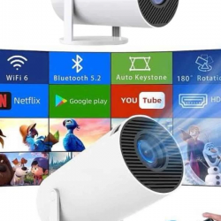 Mey İthalat® Sinema Projektörü Android HDMI USB WİFİ Ses Çıkışlı Ayaklı Projeksiyon Taşınabilir