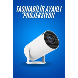 Mey İthalat® Sinema Projektörü Android HDMI USB WİFİ Ses Çıkışlı Ayaklı Projeksiyon Taşınabilir