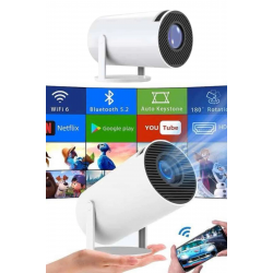 Mey İthalat® Sinema Projektörü Android HDMI USB WİFİ Ses Çıkışlı Ayaklı Projeksiyon Taşınabilir