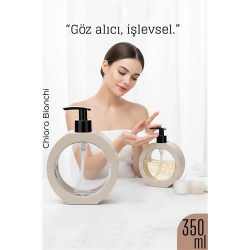 Mey İthalat® Sıvı Sabunluk – Bej Renk, 350 ml,  Modern Tasarım