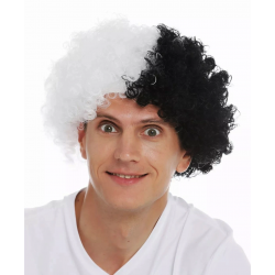 Mey İthalat® Siyah Beyaz Kıvırcık Afro Bonus Peruk Taraftar Bonus Saç