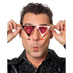 Mey İthalat® Siyah Beyaz Renk Martini Parti Gözlüğü