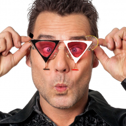 Mey İthalat® Siyah Beyaz Renk Martini Parti Gözlüğü