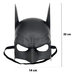 Mey İthalat® Siyah Renk Çocuk Boy Arkadan Lastikli Batman Maskesi A Kalite  20x14 cm