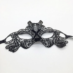 Mey İthalat® Siyah Renk Dantel Kesim Dantel İşlemeli Balo Parti Maskesi 11 No