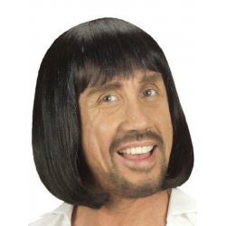 Mey İthalat® Siyah Renk Erkekler İçin Kısa Ortaçağ Peruğu