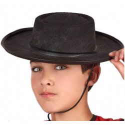 Mey İthalat® Siyah Renk Keçe Flamenko Şapkası Çocuk Boy
