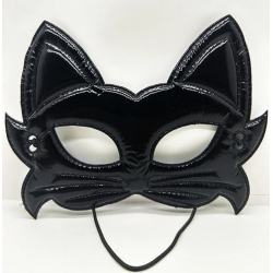 Mey İthalat® Siyah Renk Kumaş Malzemeden İmal Eva Kedi Maskesi 19x15 cm