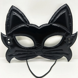 Mey İthalat® Siyah Renk Kumaş Malzemeden İmal Eva Kedi Maskesi 19x15 cm