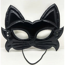 Mey İthalat® Siyah Renk Kumaş Malzemeden İmal Eva Kedi Maskesi 19x15 cm
