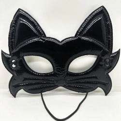 Mey İthalat® Siyah Renk Kumaş Malzemeden İmal Eva Kedi Maskesi 19x15 cm