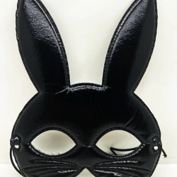 Mey İthalat® Siyah Renk Kumaş Malzemeden İmal Eva Tavşan Maskesi 19x15 cm