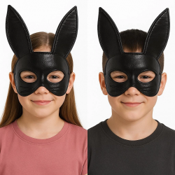 Mey İthalat® Siyah Renk Kumaş Malzemeden İmal Eva Tavşan Maskesi 19x15 cm