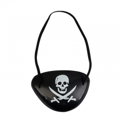 Mey İthalat® Siyah Renk Kuru Kafa Baskılı Plastik Korsan Göz Maskesi Korsan Göz Bandı