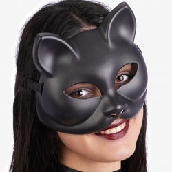 Mey İthalat® Siyah Renk Lüks Kedi Maskesi 12x13 cm