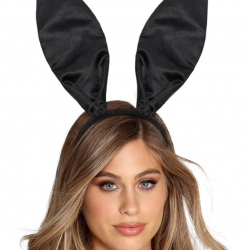 Mey İthalat®  Siyah Renk Saten Kaplama Şekil Verilebilir Tavşan Kulak Taç 35x11 cm