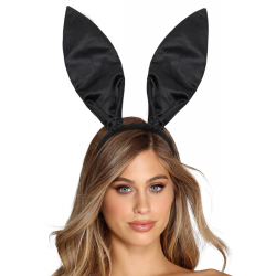 Mey İthalat® Siyah Renk Saten Kaplama Şekil Verilebilir Tavşan Kulak Taç 35x11 cm