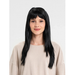 Mey İthalat® Siyah Renk Uzun Parti Peruğu