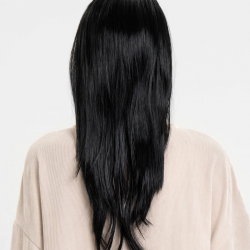Mey İthalat® Siyah Renk Uzun Parti Peruğu