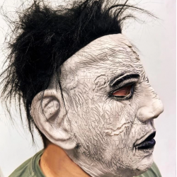 Mey İthalat® Siyah Saçlı Michael Myers Lateks Yüze Tam Yapışan Et Maske Korku Maskesi