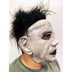 Mey İthalat® Siyah Saçlı Michael Myers Lateks Yüze Tam Yapışan Et Maske Korku Maskesi