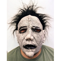 Mey İthalat® Siyah Saçlı Michael Myers Lateks Yüze Tam Yapışan Et Maske Korku Maskesi