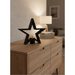 Mey İthalat® Siyah Yıldız Şeklinde Mumluk Loş Işık Dekor Aksesuarı