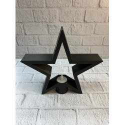 Mey İthalat® Siyah Yıldız Şeklinde Mumluk Loş Işık Dekor Aksesuarı