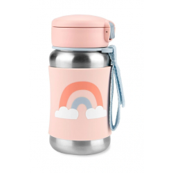 Mey İthalat®   Zoo Pipetli Paslanmaz Çelik Suluk 350 ml Gökkuşağı