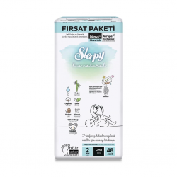 Mey İthalat®   Bio Natural Bebek Bezi Fırsat Paketi 2 Beden 3-6 Kg 48 Adet
