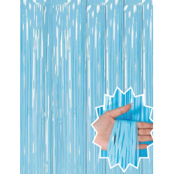 Mey İthalat® Soft Mavi Püsküllü Kapı Perdesi - Parti, Baby Shower, Sünnet Süsü, Cinsiyet Partisi 1x2 m