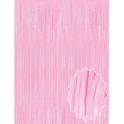 Mey İthalat® Soft Pembe Püsküllü Kapı Perdesi - Parti, Baby Shower, Cinsiyet Partisi 1x2 m