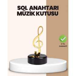 Mey İthalat® Sol Anahtarı Temalı Döner Müzik Kutusu Melodili Dekoratif Ürün