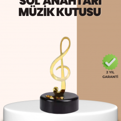 Mey İthalat® Sol Anahtarı Temalı Döner Müzik Kutusu Melodili Dekoratif Ürün